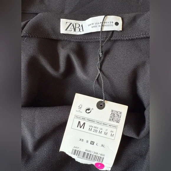 Zara Black Long Sleeve Twisted Front Blouse - Picture 3 of 3